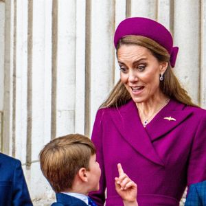 Catherine (Kate) Middleton, princesse de Galles, Le prince George de Galles, Le prince Louis de Galles, La princesse Charlotte de Galles - La famille royale britannique assiste aux célébrations du 80ème anniversaire de la fin de la Seconde guerre mondiale (VE Day) à Londres, le 5 mai 2025.