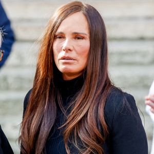 Nathalie Marquay - Obsèques de Jean-Pierre Pernaut en la Basilique Sainte-Clotilde à Paris le 9 mars 2022. © Cyril Moreau / Bestimage