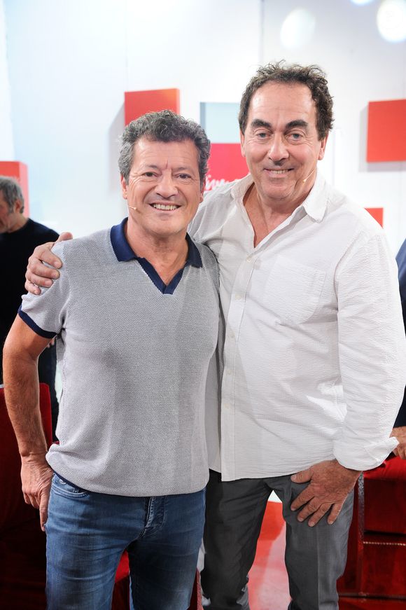 Exclusif - Les chaveliers du fiel , Francis Ginibre et Eric Carriere - Enregistrement de l'émission "Vivement dimanche" au studio Rive gauche, le 18 mars 2025, présentée par M.Drucker, et diffusée le 23 mars 2025 sur France 3. 
© Guillaume Gaffiot / Bestimage