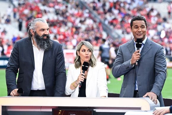 Sébastien Chabal - Thierry Dusautoir lors de la finale de rugby Top 14 opposant le Stade Toulousain Rugby (Toulouse) au Stade Rochelais (La Rochelle) au Stade de France à Saint-Denis, Seine Saint-Denis, le 17 juin 2023. Toulouse a gagné 29-26. © Federico Pestellini/Panoramic/Bestimage
