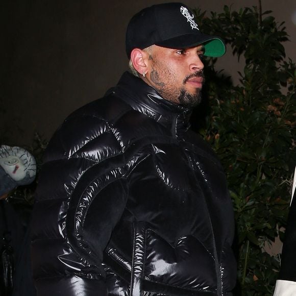 Chris Brown sort d'une soirée à West Hollywood, Los Angeles. Backgrid USA / Bestimage
