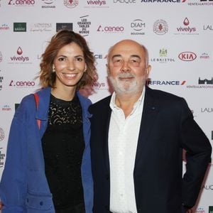 Exclusif - Gérard Jugnot et sa compagne Patricia Campi à la 1ère édition des "Plumes d'Or du Vin et de la Gastronomie" au Pavillon Vendôme à Paris.
Paris, le 19 mai 2016.
Marc Ausset Lacroix - Denis Guignebourg / Bestimage