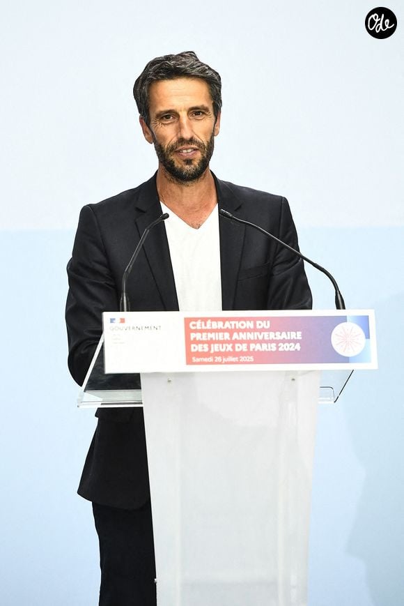 Tony ESTANGUET lors de la cérémonie commémorative de l'ouverture des Jeux Olympiques de Paris 2024, le 26 juillet 2025 à Paris, en France. Photo : Emilian Baldow/Icon Sport/ABACAPRESS.COM