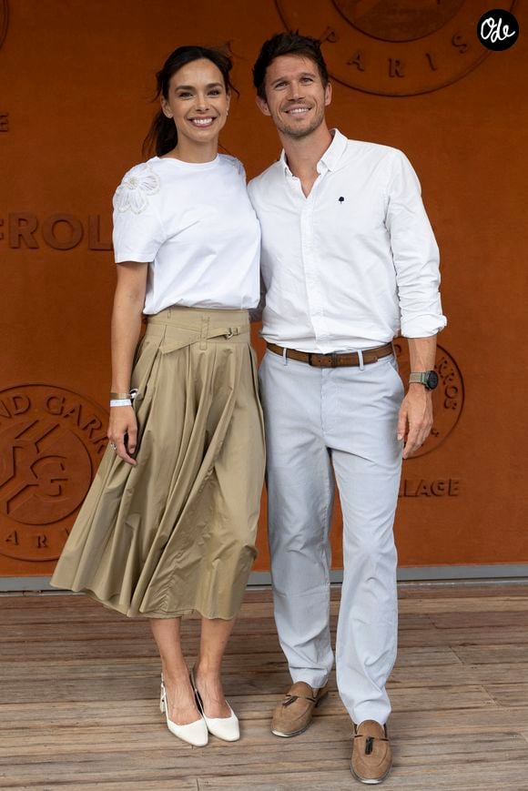 Marine Lorphelin (Miss France 2013) et son compagnon Stanislas Gruau au Village lors des Internationaux de France de Tennis de Roland Garros 2025 le 3 juin 2025 à Paris. © Moreau / Jacovides / Bestimage