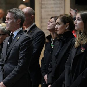 Marina Ricolfi Doria, Le prince Emmanuel-Philibert de Savoie, La princesse Clotilde Courau de Savoie, Eleonora Rajneri, La princesse Vittoria de Savoie, La princesse Luisa de Savoie - La cérémonie funéraire de Victor Emmanuel de Savoie, fils du dernier roi d'Italie, en la cathédrale Saint-Jean-Baptiste de Turin, le 10 février 2024.

The funeral ceremony of Victor Emmanuel of Savoy, son of the last king of Italy, in the Cathedral of Saint John the Baptist in Turin, February 10, 2024.