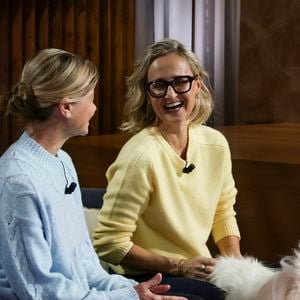 Exclusif - Caroline Roux, sur plateau de la nouvelle émission "Animalement Vôtre" présentée par Bernard Montiel et diffusée le 30 novembre sur France 3, à Paris, France, le 14 octobre 2025. © Jack Tribeca/Bestimage