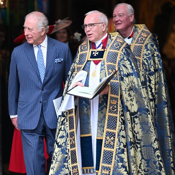 Le roi Charles (Charles III d'Angleterre) et la reine Camilla (Camilla Parker Bowles, reine consort d'Angleterre) quittent la cérémonie annuelle de célébration du Jour du Commonwealth à l'abbaye de Westminster, à Londres. Backgrid UK/ Bestimage