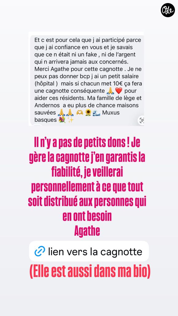 Extrait du compte Instagram d'Agathe Lecaron.