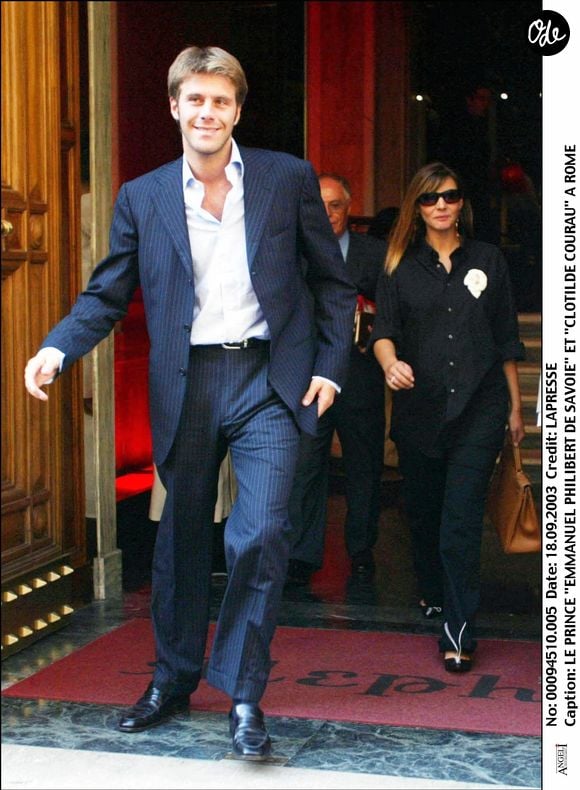 Emmanuel-Philibert de Savoie à son mariage avec Clotilde Courau à la Basilique Sainte Marie des Anges à Rome 25 septembre 2003 AGENCE / BESTIMAGE