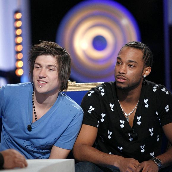 EXCLUSIF - Quentin Mosimann et Mathieu de la Star Academy 7 assistent à l'enregistrement d'une émission de télévision à Paris, France, le 19 février 2008. Photo par Greg Soussan/ABACAPRESS.COM