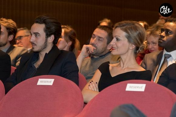 Gaston Ardisson et Audrey Crespo-Mara - Cérémonie du Prix Philippe Caloni décerné à Thierry Ardisson à la SCAM (Société civile des auteurs multimedia) à Paris le 17 janvier 2017. © Pierre Perusseau/Bestimage