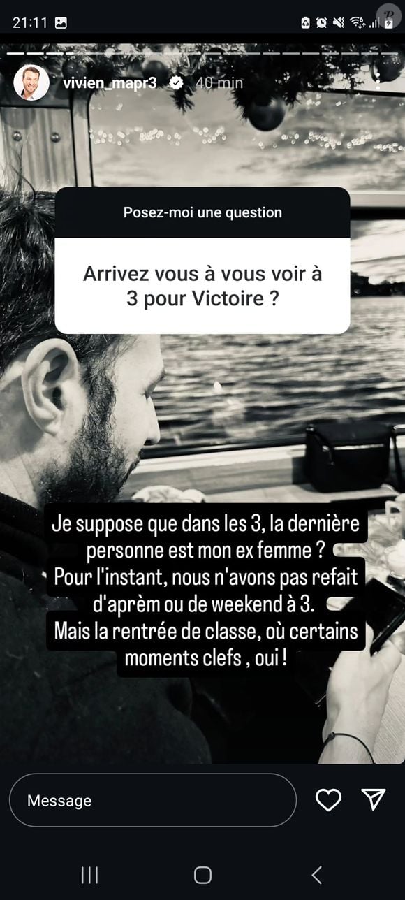 Ils font en sorte que cela se passe bien pour le bien de leur fille Victoire

Vivien de "Mariés au premier regard" évoque son ex Charline pour la première fois, sur Instagram, le 23 décembre 2024