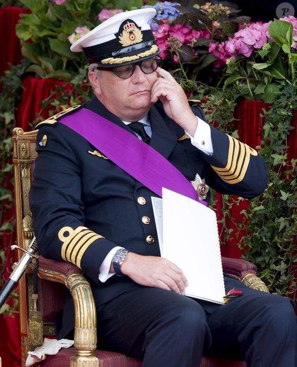 Le prince Laurent de Belgique pendant le défilé militaire de la Fête nationale, le 21 juillet 2015 à Bruxelles.