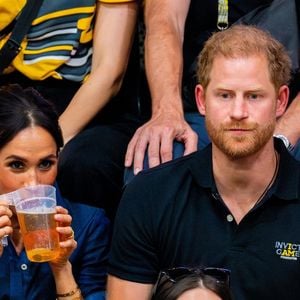 Düsseldorf, ALLEMAGNE - Le duc et la duchesse de Sussex, le prince Harry et Meghan Markle, lors du sixième jour des Invictus 2023 Games au Merkur Spiel-Arena de Düsseldorf. (Backgrid USA / Bestimage).