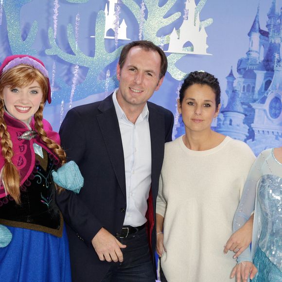 Jean-Philippe Doux et Faustine Bollaert lors de la journée d'ouverture de la saison de Noël au Disneyland Resort Paris, à Marne-la-Vallée, en France, le 15 novembre 2014. Photo de Jérôme Domine/ABACAPRESS.COM