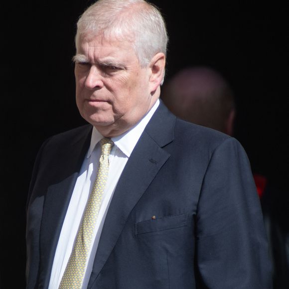 Prince Andrew - Le Duc d'York arrive pour un service de Pâques à la chapelle St. George, château de Windsor, Londres, Angleterre, Royaume-Uni, le dimanche 20 avril 2025. Photo by Justin Ng /Avalon/ABACAPRESS.COM