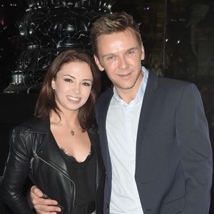 Jeanfi Janssens et sa coach de Danse avec les stars 9, Marie Denigot à l'inauguration de la statue de cire de "Eric Antoine" au musée Grévin à Paris le 10 octobre 2018. Crédit Coadic Guirec/Bestimage