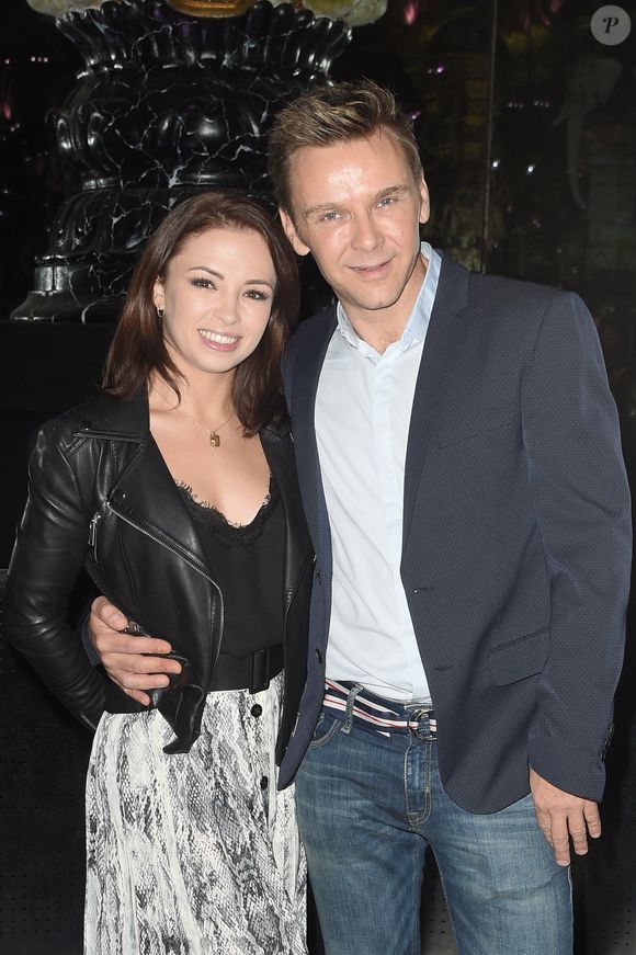 Jeanfi Janssens et sa coach de Danse avec les stars 9, Marie Denigot à l'inauguration de la statue de cire de "Eric Antoine" au musée Grévin à Paris le 10 octobre 2018. Crédit Coadic Guirec/Bestimage