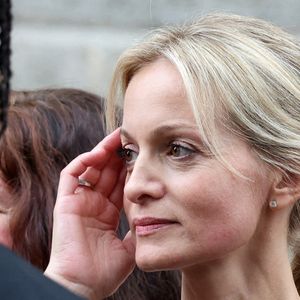 Audrey Crespo-Mara - Sorties des obsèques de Thierry Ardisson en l’église Saint-Roch de Paris, France, le 17 juillet 2025. 

© Clovis-Jacovides/Bestimage