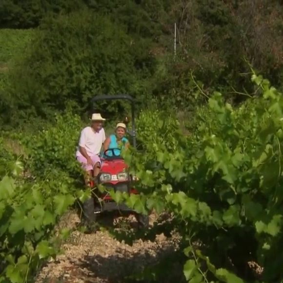 Michel Drucker dévoile des images de la maison de Mimie Mathy située à Vaison-la-Romaine dans l'émission Vivement dimanche le 9 février 2025 sur France 3.