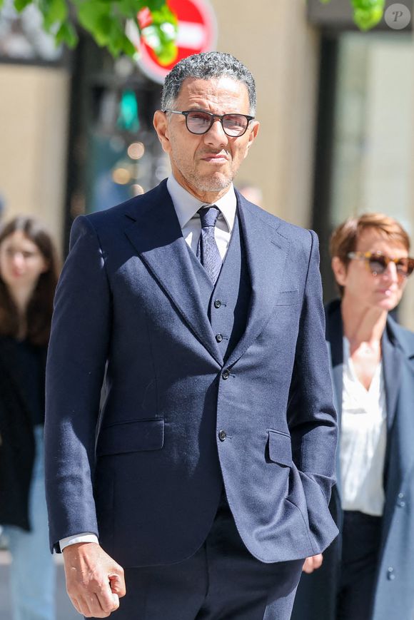 Roschdy Zem - Arrivées aux obsèques du prince Jean-Stanislas Poniatowski en l'Eglise polonaise à Paris, France, le 29 avril 2024. © Jacovides-Moreau/Bestimage
