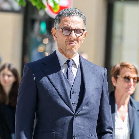Roschdy Zem - Arrivées aux obsèques du prince Jean-Stanislas Poniatowski en l'Eglise polonaise à Paris, France, le 29 avril 2024. © Jacovides-Moreau/Bestimage