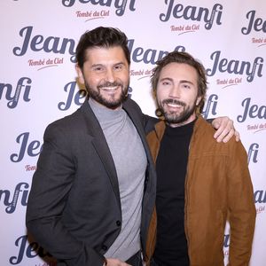 Christophe Beaugrand et son mari Ghislain Gerin à la 150 ème du spectacle "Tombé du ciel" de Jeanfi Janssens à la Comédie des Champs Elysées à Paris le 13 février 2025. Spectacle suivi d'une réception Restaurant Manko.

© Cédric Perrin / Bestimage