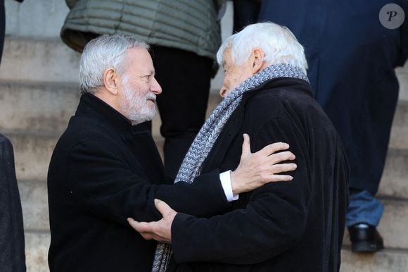Francis Huster, Jacques Weber - Obsèques de Nathalie Baye en l'église Saint-Sulpice à Paris le 23 avril 2026. © Dominique Jacovides - Coadic Guirec / Bestimage