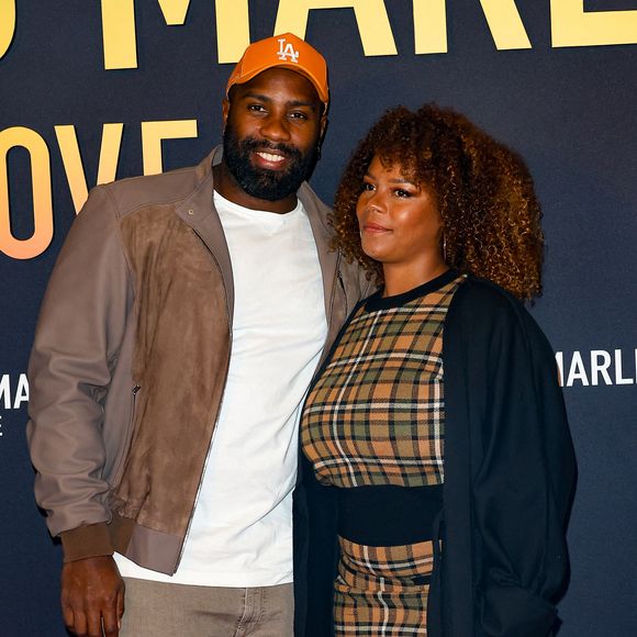 Teddy Riner et sa femme Luthna Plocus - Première du film "Bob Marley One Love" au Grand Rex à Paris le 1 fevrier 2024. © Coadic Guirec/Bestimage