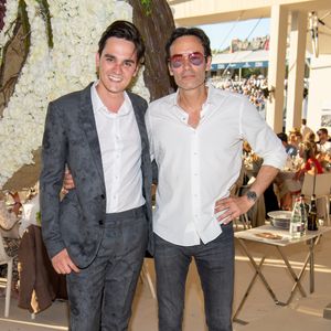 Exclusif - Anthony Delon et son frère Alain-Fabien Delon - Tente - Dîner - Longines Paris Eiffel Jumping au Champ de Mars à Paris, France, le 5 juillet 2019. © Luc Castel/Bestimage