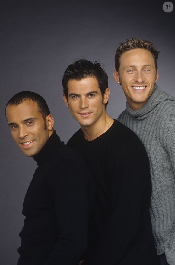 Archives - Les trois membres du groupe 2 Be 3, Adel Kachermi, Filip Nikolic et Frank Delay le 6 janvier 2000. Michel MARIZY via Bestimage