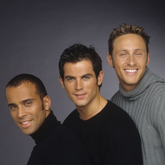 Archives - Les trois membres du groupe 2 Be 3, Adel Kachermi, Filip Nikolic et Frank Delay le 6 janvier 2000. Michel MARIZY via Bestimage