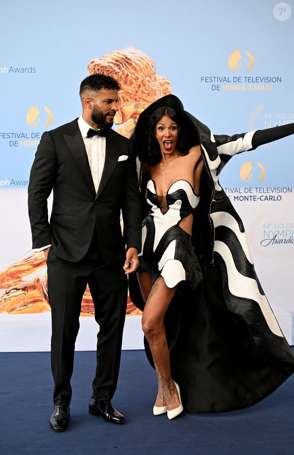 Ricky Whittle et Shy'm (Tamara Marthe) durant la cérémonie de clôture de la 64ème édition du Festival de télévision de Monte-Carlo au Grimaldi forum à Monaco, le 17 juin 2025. © Bruno Bebert / Bestimage