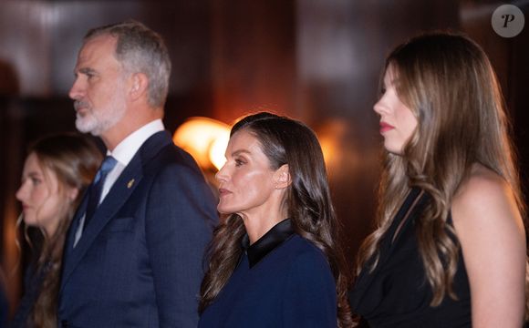 Le roi Felipe VI, la reine Letizia, la princesse héritière Leonor et la princesse Sofia assistent au concert de clôture de la 33ème Semaine musicale à Oviedo. Photo by LALO YASKY / BESTIMAGE