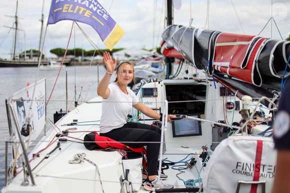 Saint Nazaire (44), le 22 août 2021 : depart de la 52ème edition de la Solitaire du Figaro. Ici Violette Dorange, 20 ans, la benjamine de la Solitaire du Figaro sur son Beneteau Figaro 3 Devenir - Photo by Masson A/ANDBZ/ABACAPRESS.COM