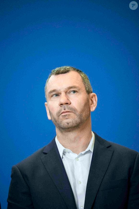 Le directeur général d'Intermarché Thierry Cotillard lors d'une conférence de presse à l'issue d'une réunion avec des responsables d'entreprises de la grande distribution consacrée à la lutte contre l'inflation au ministère à Paris, le 6 mars 2023. Photo by Eliot Blondet/ABACAPRESS.COM
