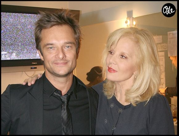 Archives : David Hallyday et Sylvie Vartan dans la loge après le concert de la chanteuse à l'Olympia © RINDOFF-GUIREC / BESTIMAGE