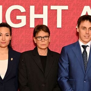 Marie Ducruet, la princesse Stéphanie de Monaco et Louis Ducruet durant la soirée de gala du "Fight Aids Cup 2026" à l'hôtel Fairmont Monte-Carlo à Monaco, le 24 janvier 2026. © Bruno Bebert / Bestimage