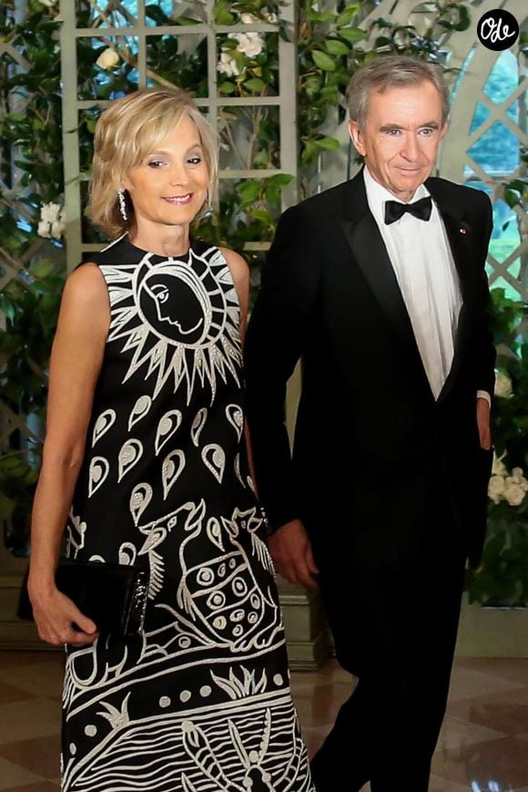 Bernard Arnault et sa femme Hélène Arnault - Les invités arrivent au dîner en l'honneur du Président de la République Emmanuel Macron et de la première dame Brigitte Macron (Trogneux) à la Maison Blanche à Washington, le 24 avril 2018. © Stéphane Lemouton/Bestimage