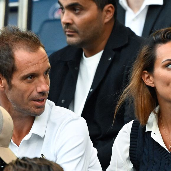 Richard Gasquet et Clementine - People lors du match PSG (Paris Saint-Germain)/Montpellier 6-0 au Parc des Princes à Paris. ( Photo by federico pestellini / panoramic ) -
