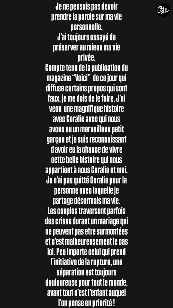 Extrait du compte Instagram de Christophe Licata.