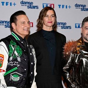 Jean Marc Genereux, Fauve Hautot et Chris Marques lors du photocall pour le lancement de la nouvelle saison 2026 de Danses Avec Les Stars, DALS, le 18 décembre 2025 aux studios TF1 a Boulogne Billancourt. ANDBZ/ABACA