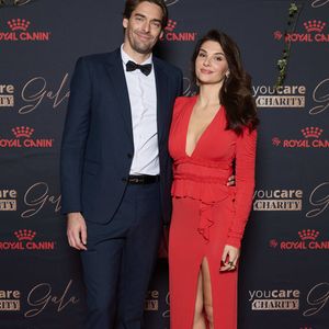 Camille Lacourt et sa compagne Alice Detollenaere - Photocall de la première édition du "You Care Charity Gala" en faveur de la cause animale et de l'environnement au Cercle Interalliée à Paris le 3 décembre 2024. Le 3 décembre 2024.   © Cyril Moreau/Bestimage