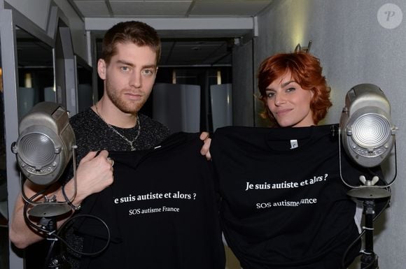 Yann-Alrick Mortreuil, Fauve Hautot - Mobilisation des people pour l'association SOS Autisme en France lors d'un shooting au studio Invisu à Paris, le 7 et 8 février 2016. © Rachid Bellak/Bestimage