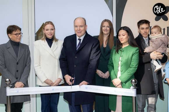 TT.SS.HH. Prince Albert II (Le prince Albert II de Monaco) and Princess Charlene of Monaco (La princesse Charlène de Monaco), H.S.H. Princess Stephanie of Monaco (La princesse Stéphanie de Monaco), Camille Gottlieb and Louis Ducruet with his daughters Victoire and Constance, attend the inauguration of ‘Little Wonders’ created by Marie Ducruet and Élise Rouillard. ‘Little Wonders’ is a dedicated children's area with games, educational activities and a café located on Boulevard Rainier III. © Olivier Huitel/Pool Monaco/Bestimage