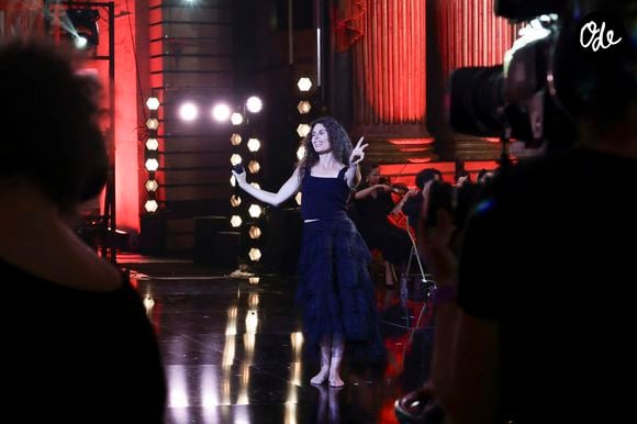 Exclusif - Dafné Kritharas lors de l'enregistrement de l'émission "Le Grand Echiquier - Méditerrannée" présentée par A.Manoukian et C.Chazal et diffusée le 2 juillet 2026 sur France 2, à Versailles, France, le 1er juillet 2025. © Jack Tribeca/Bestimage