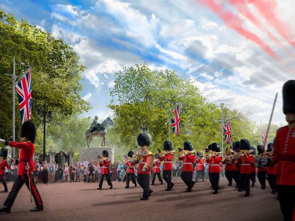 La famille royale a alors commenté : "On vous voit". Réaction à la règle enfreinte ou réponse à la dernière polémique de Meghan et Harry ?

Le Royaume-Uni a dévoilé ce qui deviendra un mémorial durable en hommage à la vie de la défunte Reine Élisabeth II.
Un concours destiné à concevoir un hommage approprié a retenu un projet de la célèbre agence d’architecture Foster + Partners.
Cinq équipes finalistes ont été invitées à proposer un plan d’ensemble (masterplan) visant à honorer et célébrer la vie de service de la souveraine ayant régné le plus longtemps au Royaume-Uni, et à offrir au public un espace de recueillement.

Élisabeth II a occupé le trône pendant 70 ans et 214 jours.
Le projet lauréat de Foster + Partners serait un équilibre entre tradition et modernité, devoir public et foi personnelle, Royaume-Uni et Commonwealth mondial.

Le concept illustre la manière dont la Reine réunissait ces dualités : deux portes, deux jardins, reliés par un pont et un chemin unificateur, situés dans le St James’s Park à Londres, adjacent au palais de Buckingham.

Le projet comprend des sculptures figuratives ainsi qu’une nouvelle porte nommée "Prince Philip Gate", avec une statue représentant la Reine et son époux, avec qui elle a partagé 73 ans de mariage.
Il intègre également des jardins conçus pour favoriser le recueillement et la rencontre.
Un nouveau pont au-dessus du lac du parc comportera une balustrade en verre coulé, inspirée de la tiare de mariage de la Reine.

Ce concept de design est encore susceptible d’évoluer lors de phases d’affinement, puis de demande de permis de construire.
Le jury du Comité du Mémorial Reine Élisabeth a estimé que le projet de Foster + Partners, alliant éléments formels et informels, était impressionnant et capable de créer un lieu emblématique qui traversera les générations.

Le jury a également salué la qualité artistique du projet, l’utilisation de l’espace, la maîtrise technique et la sensibilité au lieu choisi pour le mémorial.

L’équipe lauréate comprend également l’artiste Yinka Shonibare et le célèbre paysagiste Michel Desvigne.

Photo :  JLPPA / Bestimage / Foster + Partners