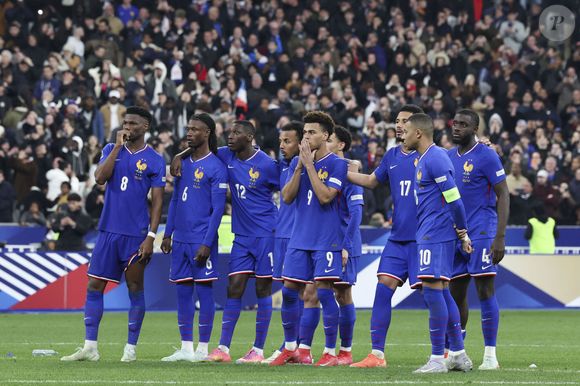 Aurelien Tchouameni - Eduardo Camavinga - Randal Kolo Muani - Jules Kounde - Warren Zaïre-Emery - Desiré Doué - William Saliba - Dayot Upamecano - Kylian Mbappé. Photo - Dante Badano/PsnewZ/Bestimage