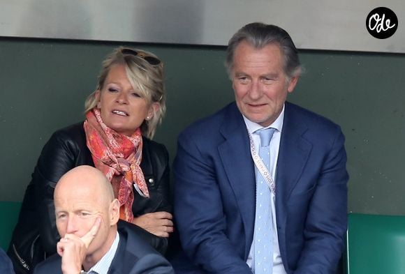 Sophie Davant et William Leymergie - People dans les tribunes des Internationaux de France de tennis de Roland Garros à Paris. Le 26 mai 2015. Gorassini / Jacovides / Bestimage