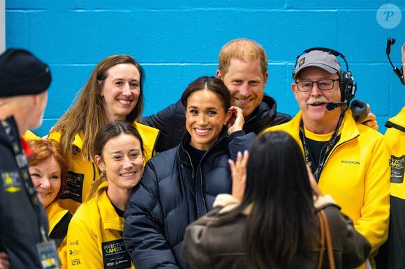 Le prince Harry, duc de Sussex, et Meghan Markle, duchesse de Sussex, ont été aperçus au Hillcrest Recreation Centre au Canada, soutenant le curling en fauteuil roulant lors des Invictus Games Vancouver Whistler 2025, le 09 février 2025. ©Backgrid USA / Bestimage